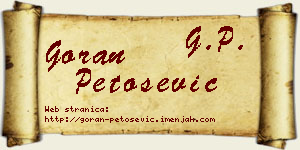 Goran Petošević vizit kartica